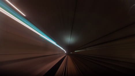 Copenhagen-Metro-Timelapse:-POV-Train-Tunnel-Ride
